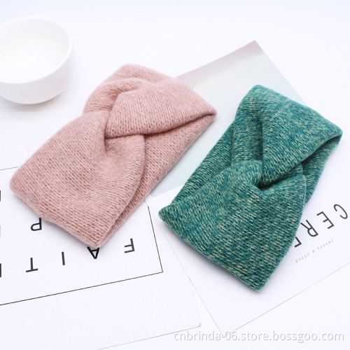 Women Headband for Autumn Winter Crochet Headbands Cross Wool Knitted Hair Band Turban Vintage Hair Accessories Head Wrap